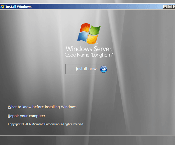 Windows Server 2008 安装